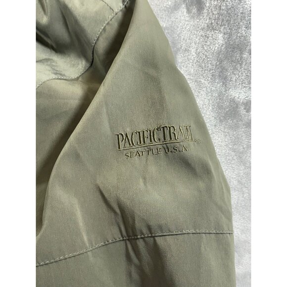 Pacific Trail Jacket Mens Large Green Full Zip Pockets Hooded Hidden Hood Vented - Picture 9 of 16